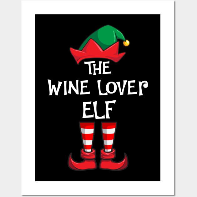 Wine Lover Elf Matching Family Christmas Wall Art by hazlleylyavlda